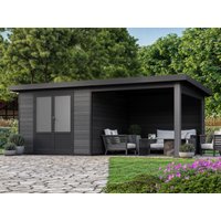 28% reduziert! WPC Holz-Gartenhaus mit Terrasse Modell Style DeLuxe 4x2m Unkategorisiert online kaufen