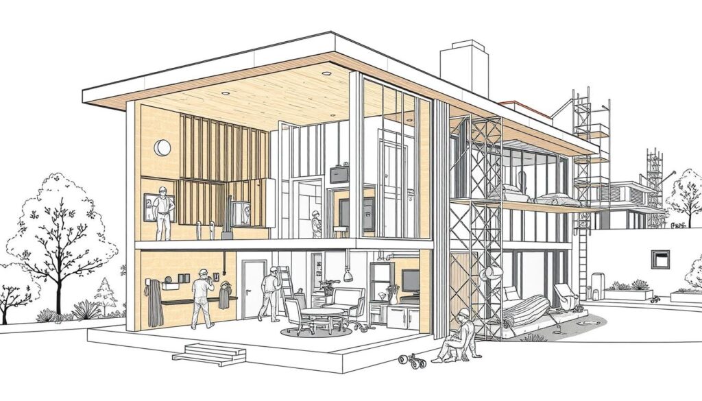 Entkernung und Vorbereitung des Bestandsbaus