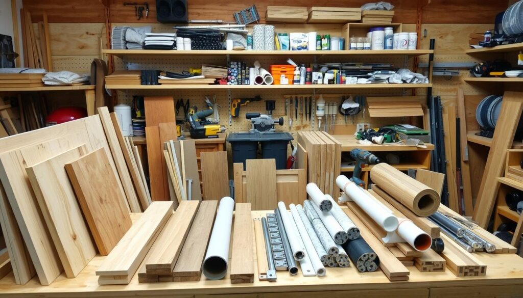 Materialauswahl für Mülltonnenbox