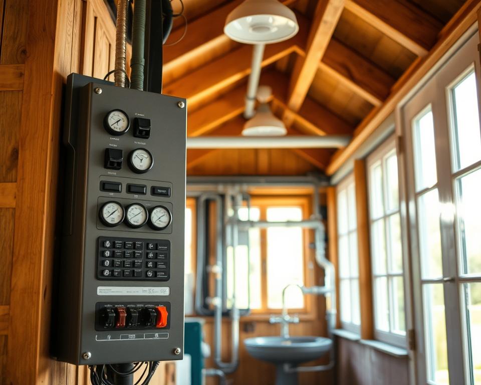 Strom- und Wasseranschluss im Gartenhaus